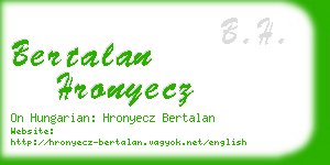 bertalan hronyecz business card